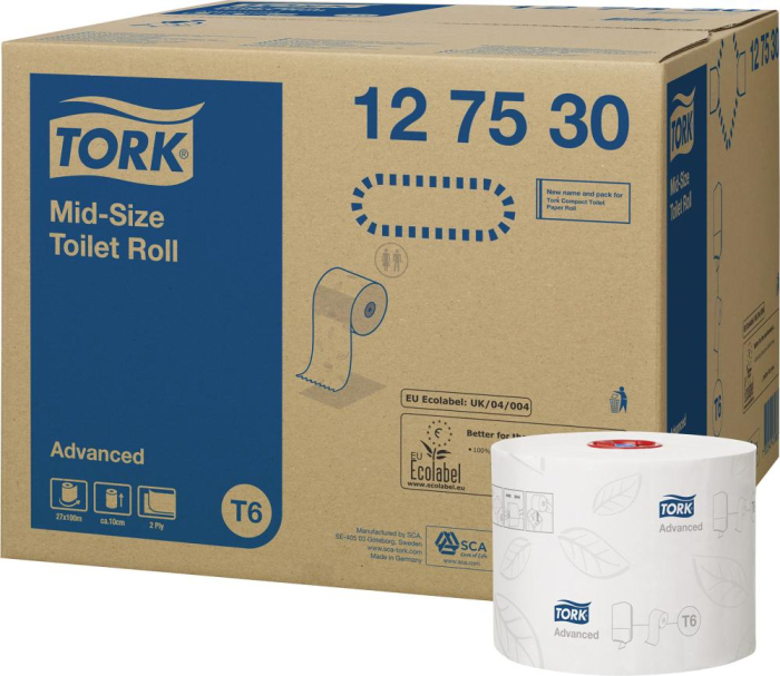 Tork Advanced
Toielettenpapier
Midi T6 a-lagig - Detail 1