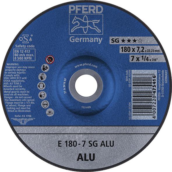 PFERD-Schruppscheibe A24NSGALU
115x6.3 mm f. Aluminiumbearb.
P8056.0115 - Detail 1