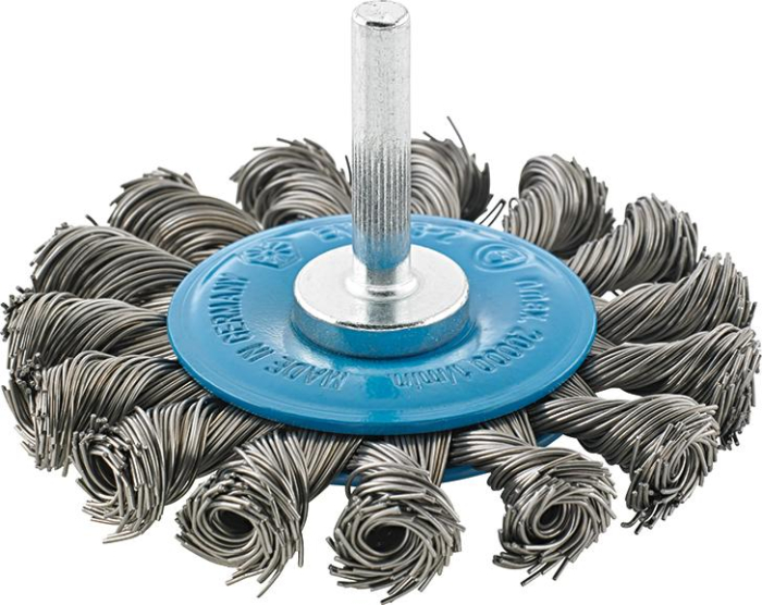 FORMAT-Stahldraht-Rundbürste
gezopft Dm. 75mm/Schaftdm. 6mm
P7030.0075 - Detail 1