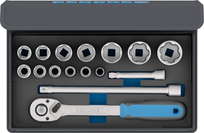 Steckschlüsseleinsatz-
Satz TC 19-MU-10 in
Textiltasche C-Profil
