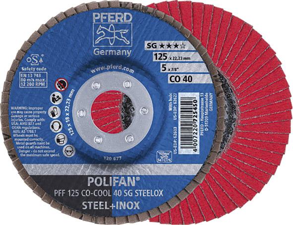 PFERD-Fächerschleifscheibe
SGP CO-COOL 125 mm K40 gerade
P8302.0040 - Detail 1