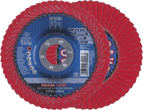 PFERD-Fächerschleifscheibe KK
SGP-CO CURVE 125 mm K60 radial
Kehlnaht 5 mm  P8320.0060 - Detail 1