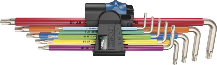 Winkelschraubendreher-
Satz lang Edelstahl
9-teilig T8-T40
Halfefunktion Color Wera - Detail 1