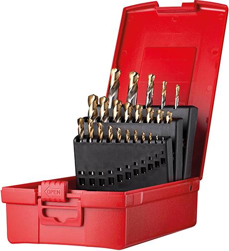 Kurzbohrer Set 1,0-10,5mm
+Kernboh. 3,3-10,2mm A022
135G Typ N 2,5xD 24tlg.
TiN Tip A088200S Dormer - Detail 1