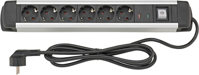 Steckdosenleiste 6-fach
H05VV-F3G1,5 1,6m
Aluminium
FORTIS - Detail 1