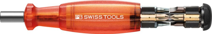 Magazin-Bithalter rot
8-teilig Schlitz, PH, TX
PB Swiss Tools - Detail 1