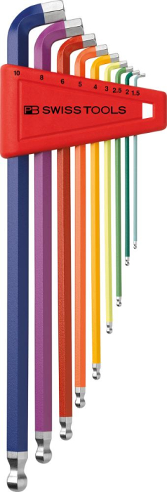 Winkelschraubendreher-
Satz im Kunststoffhalter
9-teilig 1,5-10mm 100Grad
Rainbow PB Swiss Tools - Detail 1
