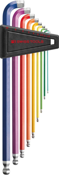Winkelschraubendreher-
Satz im Kunststoffhalter
9-teilig1,5-10 90-100Grad
Rainbow PB Swiss Tools - Detail 1