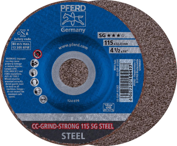 Schleifscheibe für die
Stahlbearbeitung
115 mm (gekröpft) - Detail 1