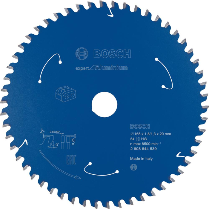 HM Kreissägeblatt
165x1.8/1.3x20 Z54 Bosch
Expert for Alu - Detail 1