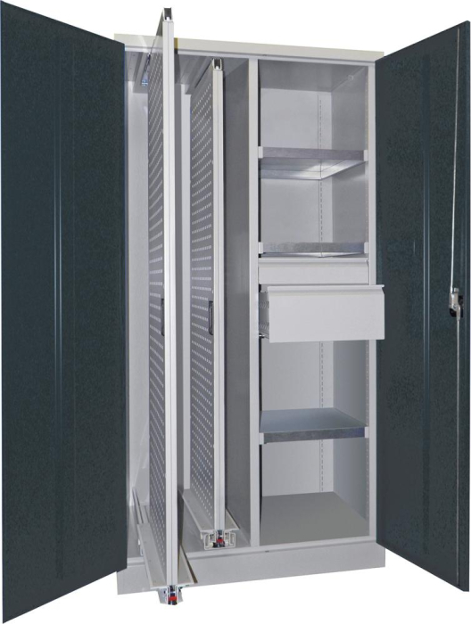 Vertikalauszugsschrank
B1000xT600xH1950 mm
2 Wannen, 3 Böden, 2 SL - Detail 1