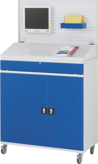 Computer-Schrank
B1100xT520xH1895 mm
RAL 7035/5010 mobil - Detail 1