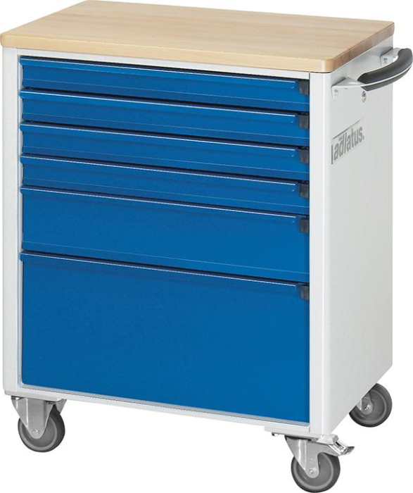 Werkzeugwagen
B700xT520xH860mm
RAL 7035/5010 BMP: 25 mm - Detail 1