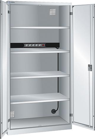 Akku-Ladeschrank
B1000xT580xH1950mm
RAL 7035,Vollblechtür - Detail 1