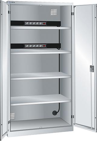 Akku-Ladeschrank
B1000xT580xH1950mm
RAL 7035,Vollblechtür - Detail 1