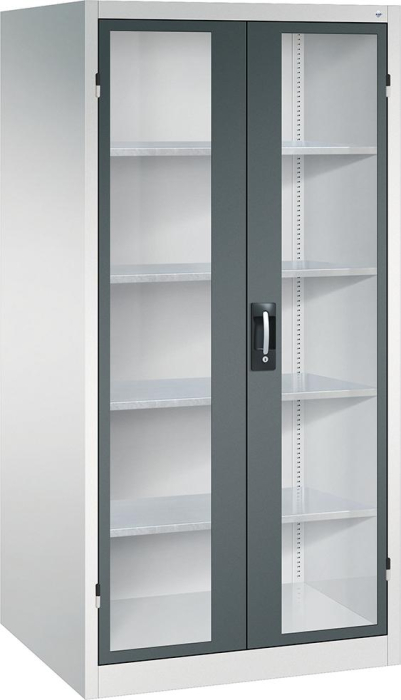 Flügeltürenschrank 7035/7016
H1950xB930xT800mm
Türen mit Sichtfenster - Detail 1