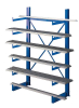 Kragarmregal K1000
B1250xT500xH2000 mm
Grundfeld blau - More 11