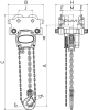 Kombifahrwerk LHT-H-030L
mit Handlaufkatze
und Flaschenzug Hub 3,0m - More 2