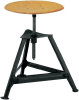 Bandstahl-Drehhocker
Holz Rundsitz, RAL 9005
Dreibein, Höhe 400-600mm - More 2