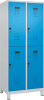Doppelst. Schrank EVOLO
mit 100 mm hohen Füßen
RAL7035/5012, 2x2Abteile - More 4