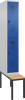 Doppelst. Schrank EVOLO
mit untergeb. Sitzbank
RAL7035/5010, 1x2Abteile - More 4