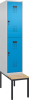 Doppelst. Schrank EVOLO
mit untergeb. Sitzbank
RAL7035/5012, 1x2Abteile - More 4