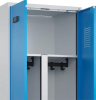 S/W-Gard.-Schrank EVOLO
mit untergeb. Sitzbank
RAL 7035/5012, 4 Abteile - More 4