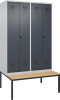 S/W-Gard.-Schrank EVOLO
mit untergeb. Sitzbank
RAL 7035/7016, 4 Abteile - More 4