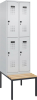 Doppelst. Schrank EVOLO
mit untergeb. Sitzbank
RAL7035/7035, 2x2Abteile - More 4