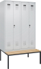 S/W-Gard.-Schrank EVOLO
mit untergeb. Sitzbank
RAL 7035/7035, 4 Abteile - More 4