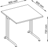 Schreibtisch lichtgrau
800x800 mm - More 4