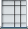 Schubladeneinteilungssatz
für FH 180-360mm
1/2 bis 1/4 Teilung - More 4