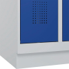 Garderobenschrank EVOLO
mit 100 mm hohem Sockel
RAL 7035/5010, 4 Abteile - More 5