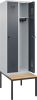 Garderobenschrank EVOLO
mit untergeb. Sitzbank
RAL 7035/7016, 2 Abteile - More 5