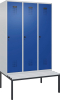 Garderobenschrank EVOLO
mit U.-Bank, KST-Leisten
RAL 7035/5010, 3 Abteile - More 5