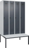 Garderobenschrank EVOLO
mit U.-Bank, KST-Leisten
RAL 7035/7016, 4 Abteile - More 5