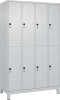 Doppelst. Schrank CLASSIC
B1200xT500xH1950 mm
RAL 7035/7035, 4x2Abteile - More 6