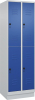 Doppelst. Schrank CLASSIC
B600xT500xH1950 mm
RAL 7035/5010, 2x2Abteile - More 6