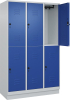 Doppelst. Schrank CLASSIC
B1200xT500xH1950 mm
RAL 7035/5010, 3x2Abteile - More 6