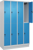 Doppelst. Schrank CLASSIC
B1200xT500xH1950 mm
RAL 7035/5012, 4x2Abteile - More 6