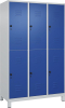 Doppelst. Schrank CLASSIC
B1200xT500xH1950 mm
RAL 7035/5010, 3x2Abteile - More 7