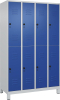 Doppelst. Schrank CLASSIC
B1200xT500xH1950 mm
RAL 7035/5010, 4x2Abteile - More 7