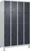 Doppelst. Schrank CLASSIC
B1200xT500xH1950 mm
RAL 7035/7016, 4x2Abteile - More 7